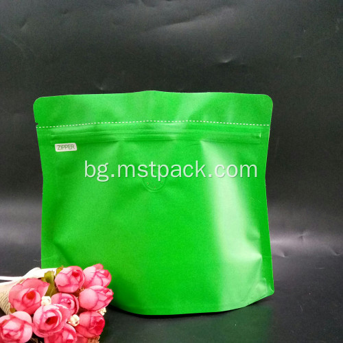Зелените изправени торбички с дегазен клапан